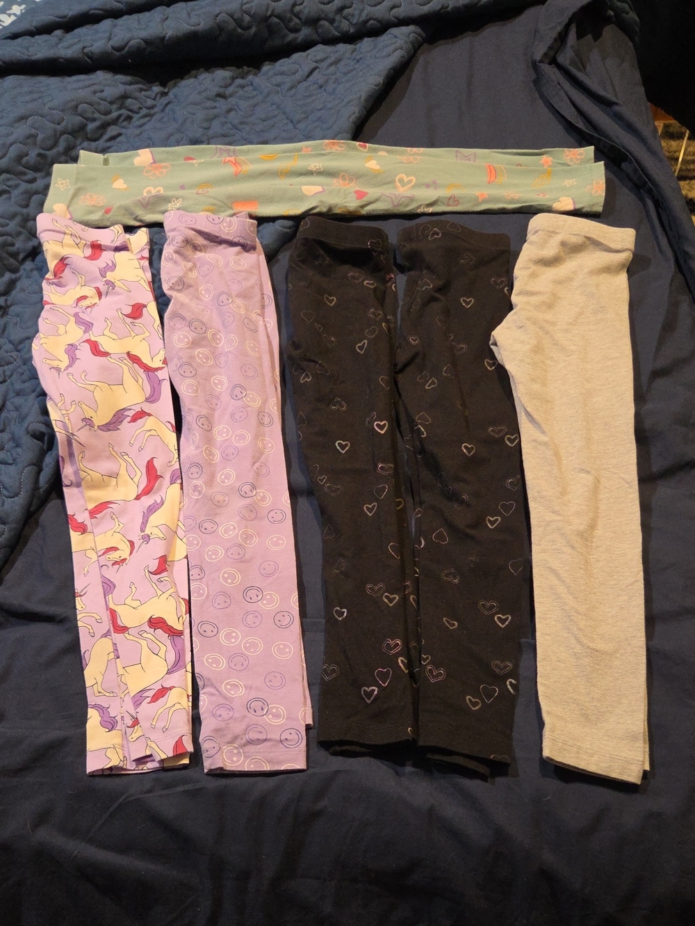 Kids' Assorted Cotton Blend Leggings -Purple, Black, Gray, Size 6x Wonder Nation